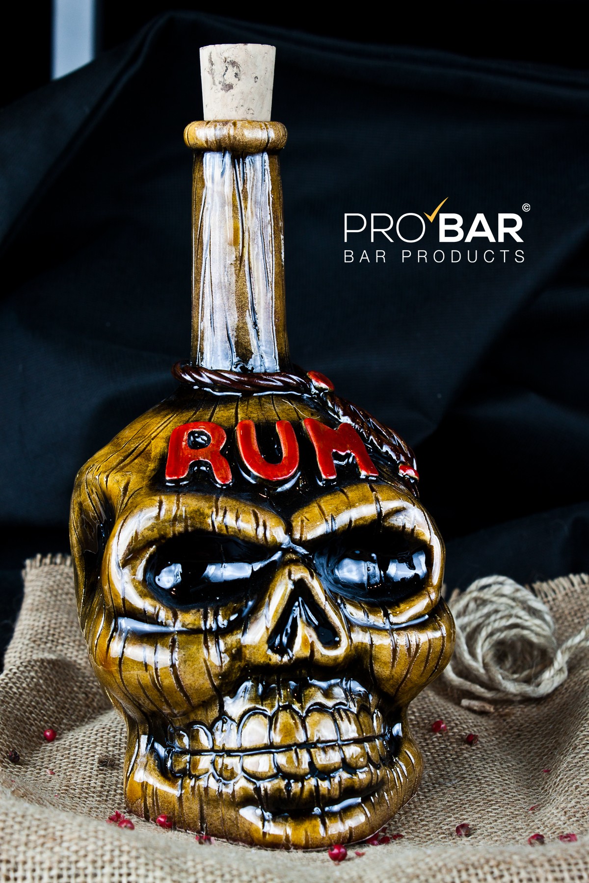 Tiki Rum Set, Ceramic Bottle 700ml and Mug 450ml - Image 2