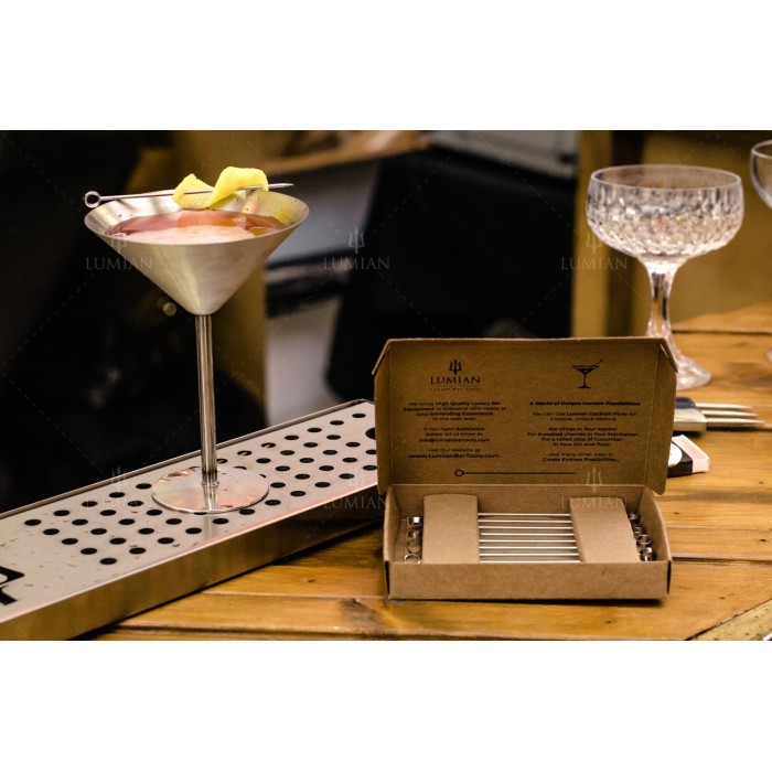 Stainless Steel Cocktail Picks, Box of 10, for Garnishes - Image 3