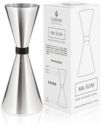 Jigger Mr Slim Black Ring, 30/45ml or 30/60ml, Stainless Steel - Image 2