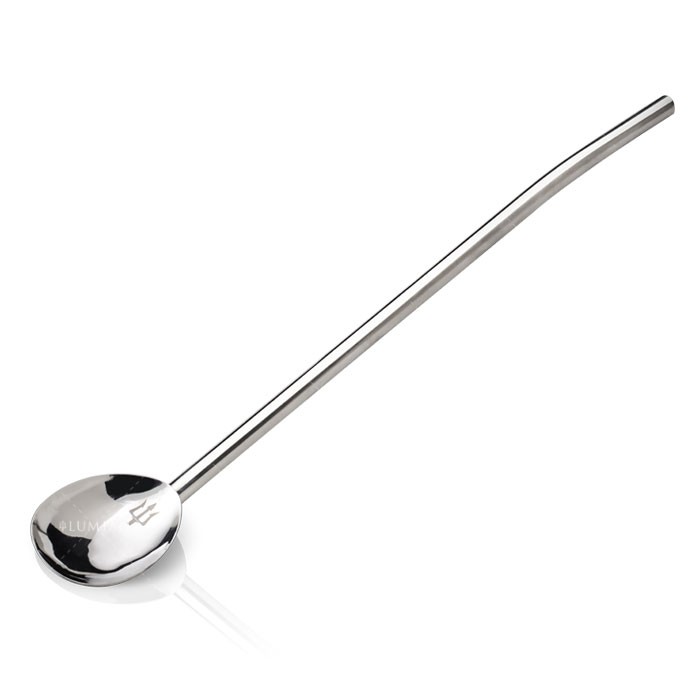 Steel Straw with Spoon End 22cm, Stainless Steel