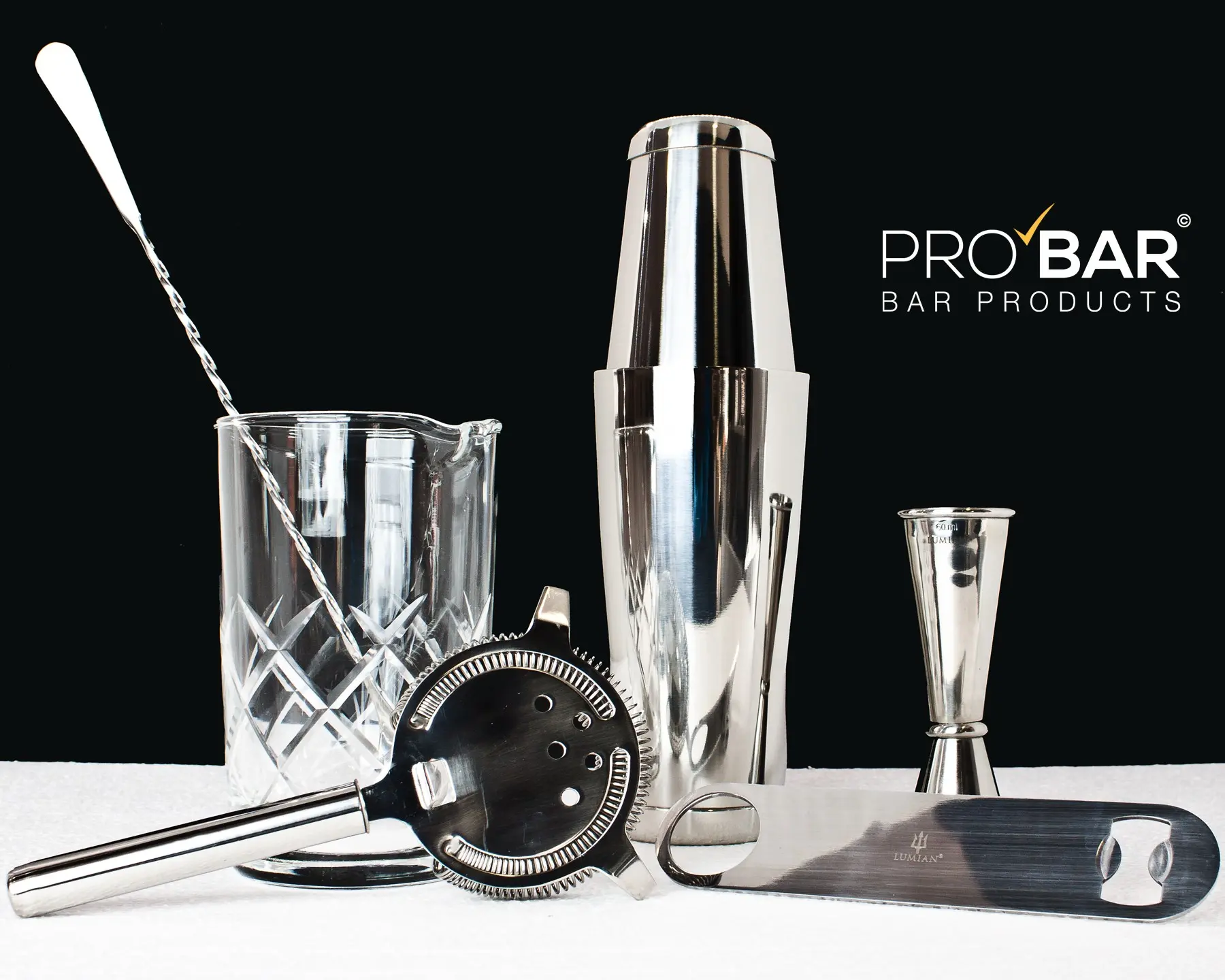 Stainless Steel Bartender Kit Easy Lumian, 7 Pieces