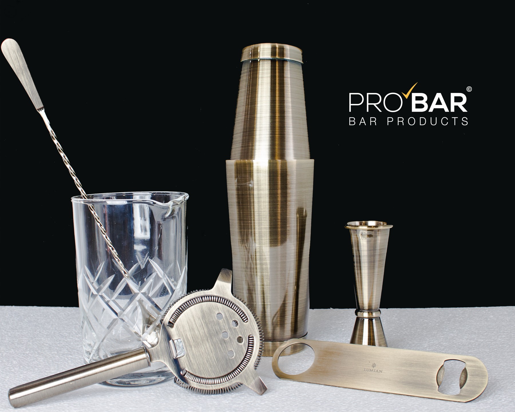 Bartender Kit Lumian Easy Kit, Bronze Finish, 7 Tools