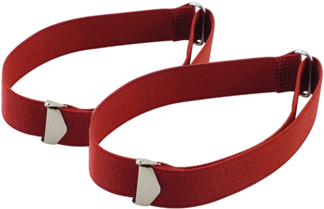 Red Sleeve Garters for Bartenders, Elastic Fabric, Pair