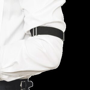 Black Sleeve Garters for Bartenders, Elastic Fabric, Pair