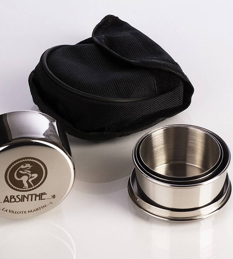 Collapsible Absinthe Cup 160ml, Stainless Steel, with Pouch - Image 2