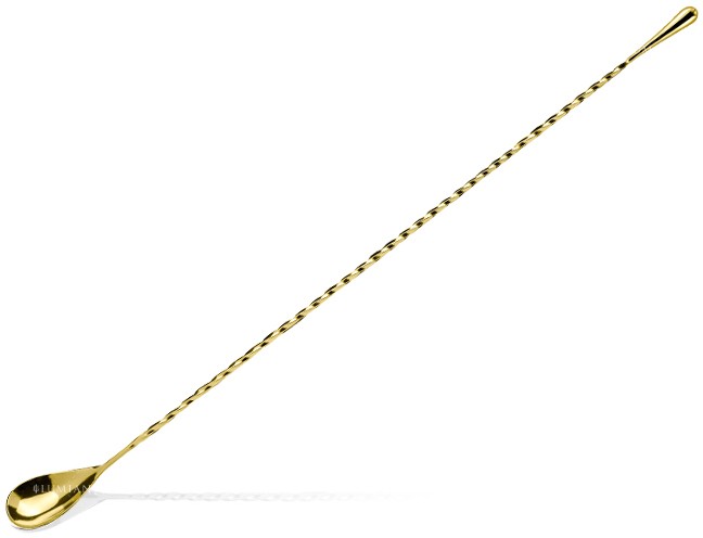 Bar Spoon Drop 40cm, Twisted Stem, Teardrop End, 5 Plated Finishes - Image 2