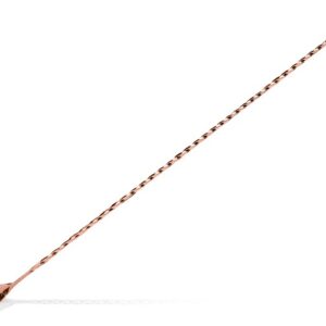 Bar Spoon Drop 40cm, Twisted Stem, Teardrop End, 5 Plated Finishes - Copper