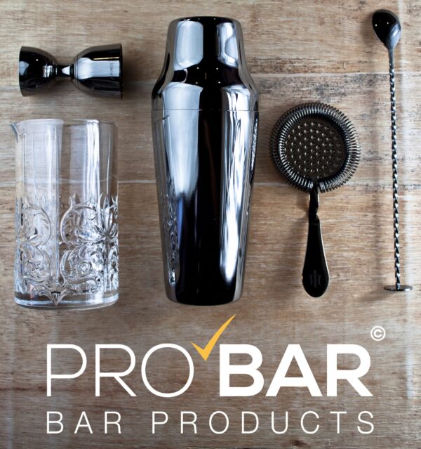 Black Cocktail Kit Zeus, Five Pieces, Plated Steel