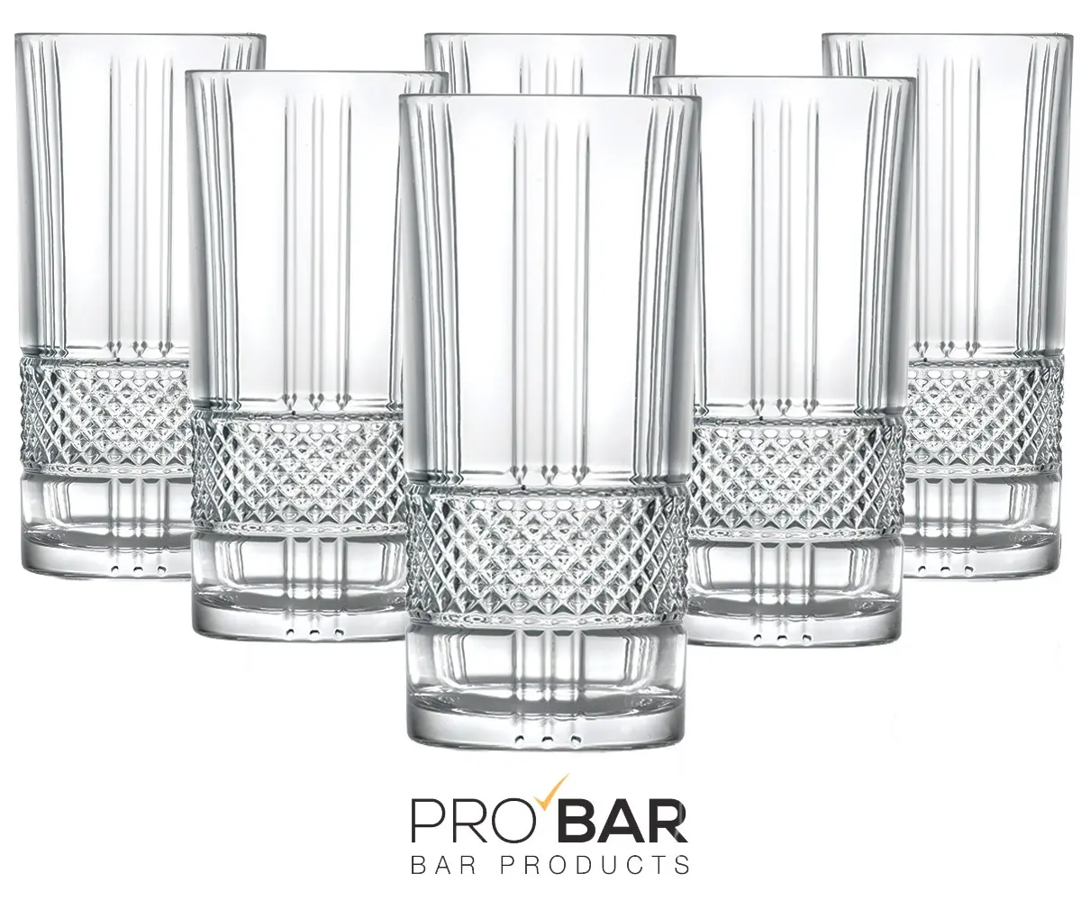 Collins Glass Brillante 370ml, Engraved Crystal Glass (Pack of 6) - Image 2