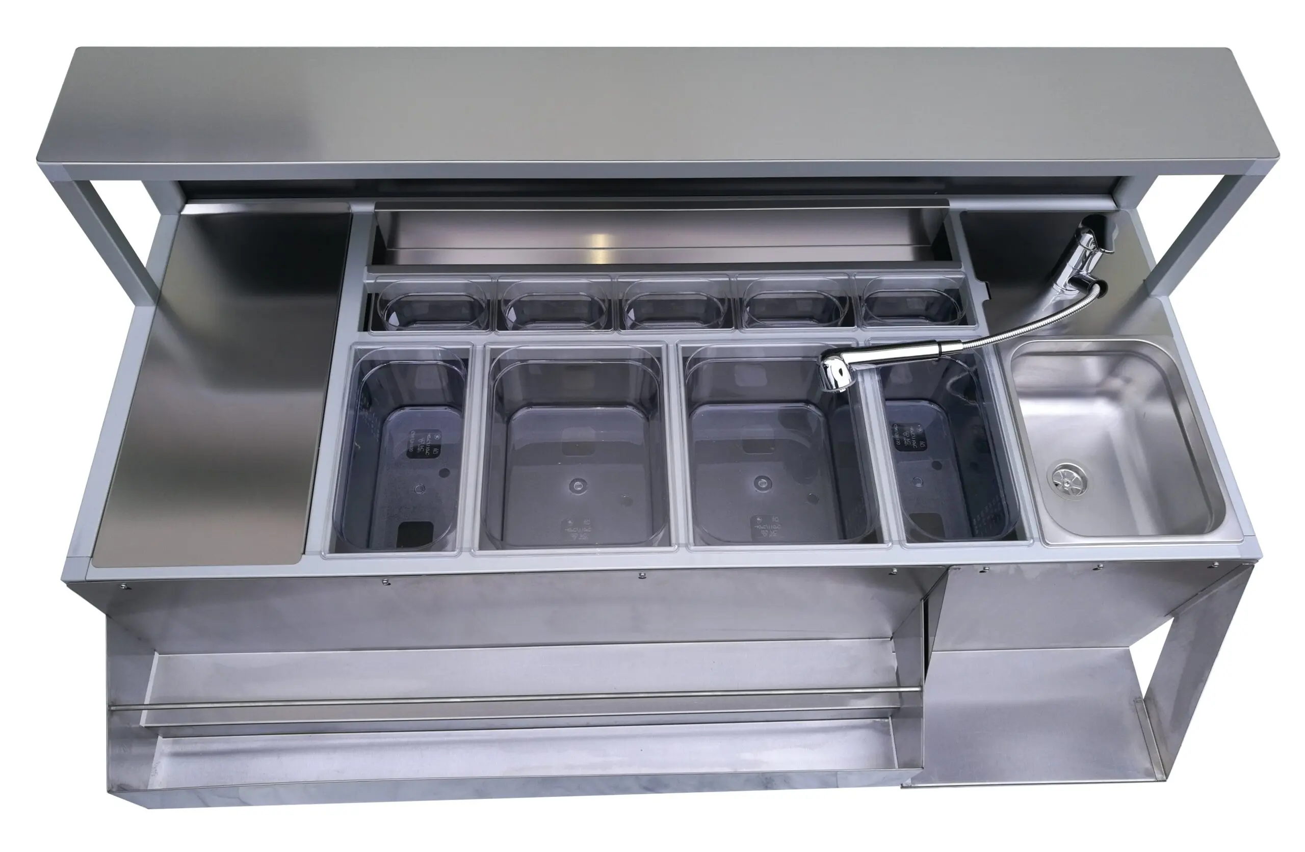 Mobile Bar Station with Sink Professional, 150cm - Image 3