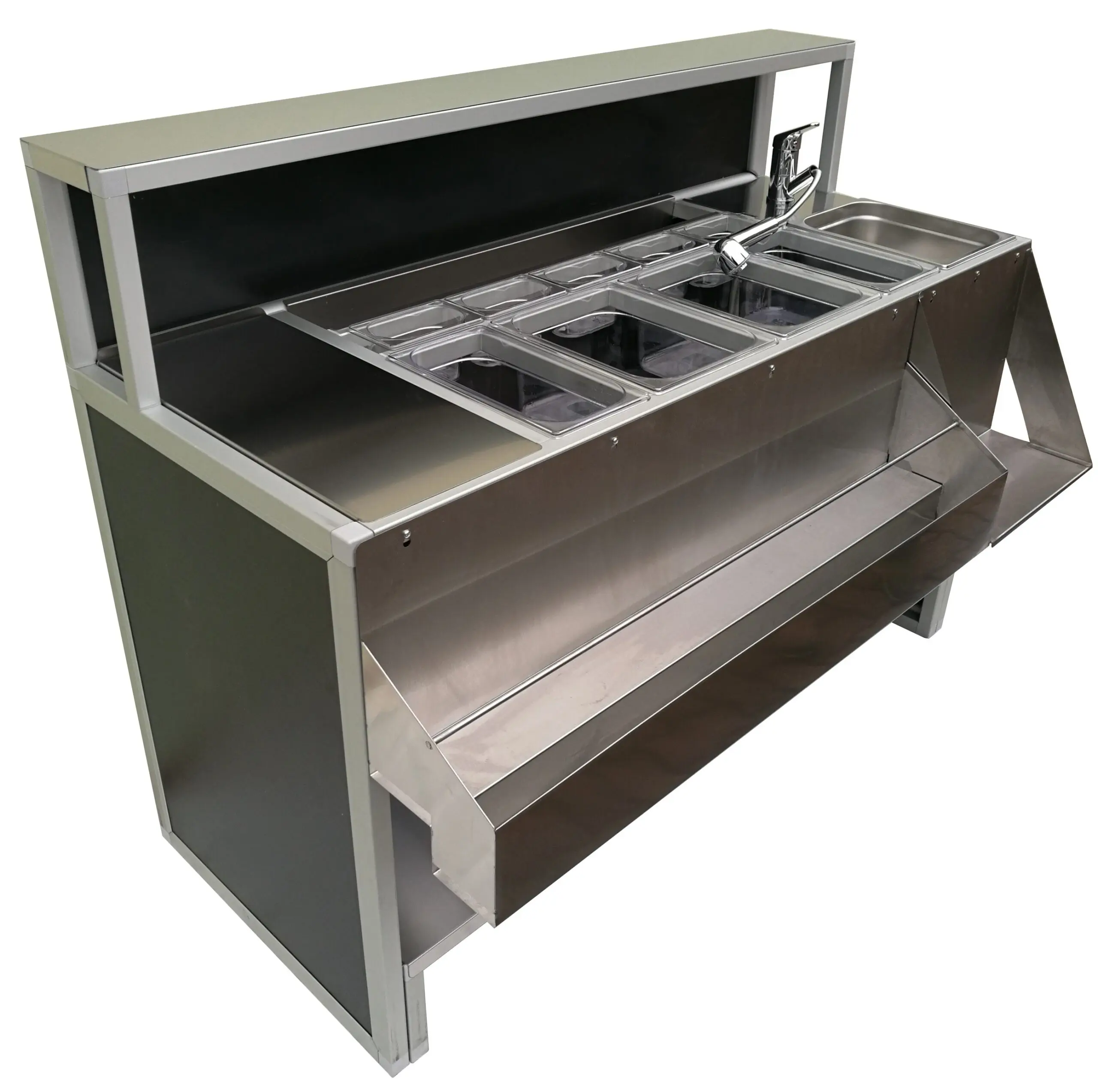 Mobile Bar Station with Sink Professional, 150cm - Image 6