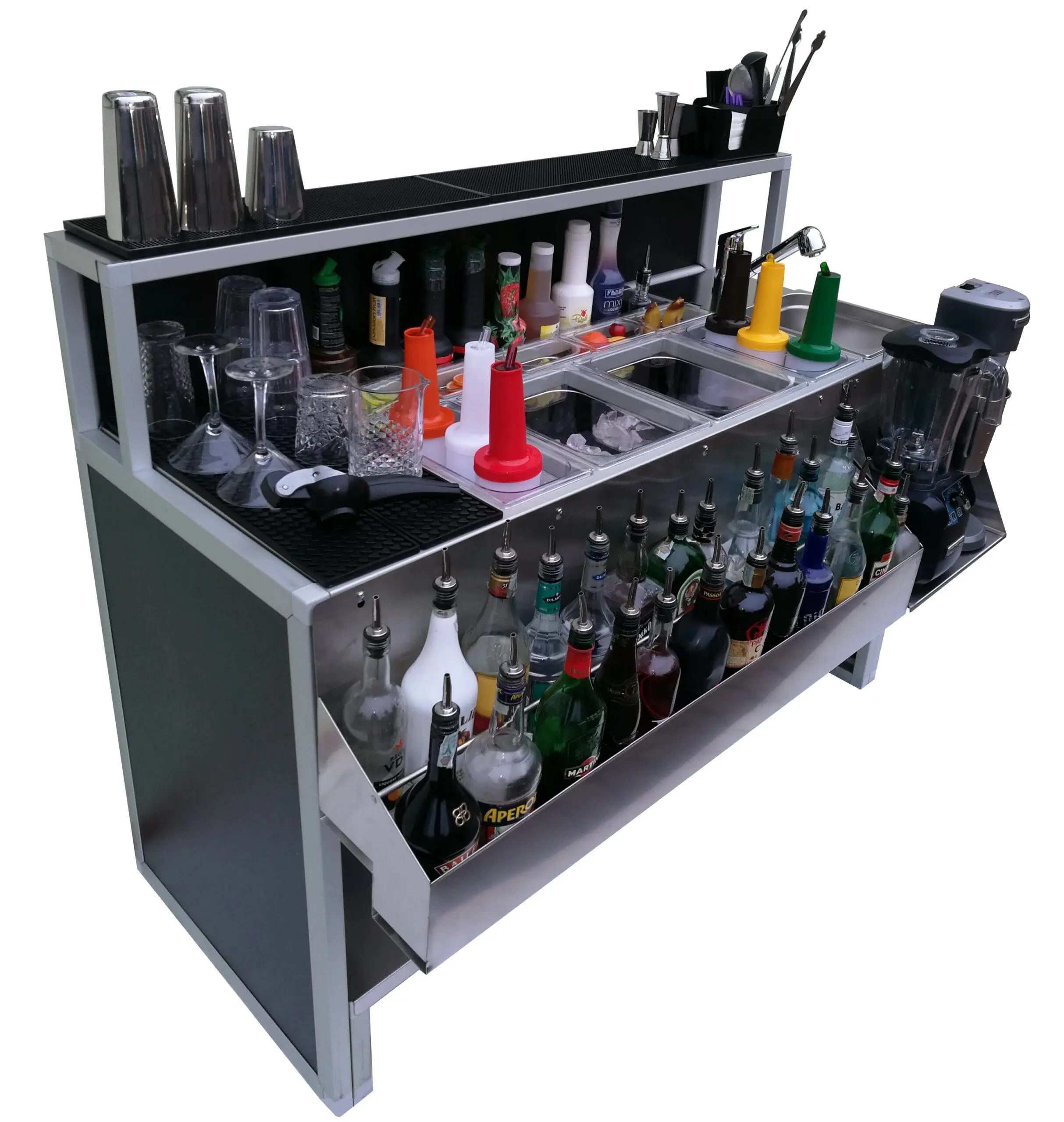 Mobile Bar Station with Sink Professional, 150cm - Image 7