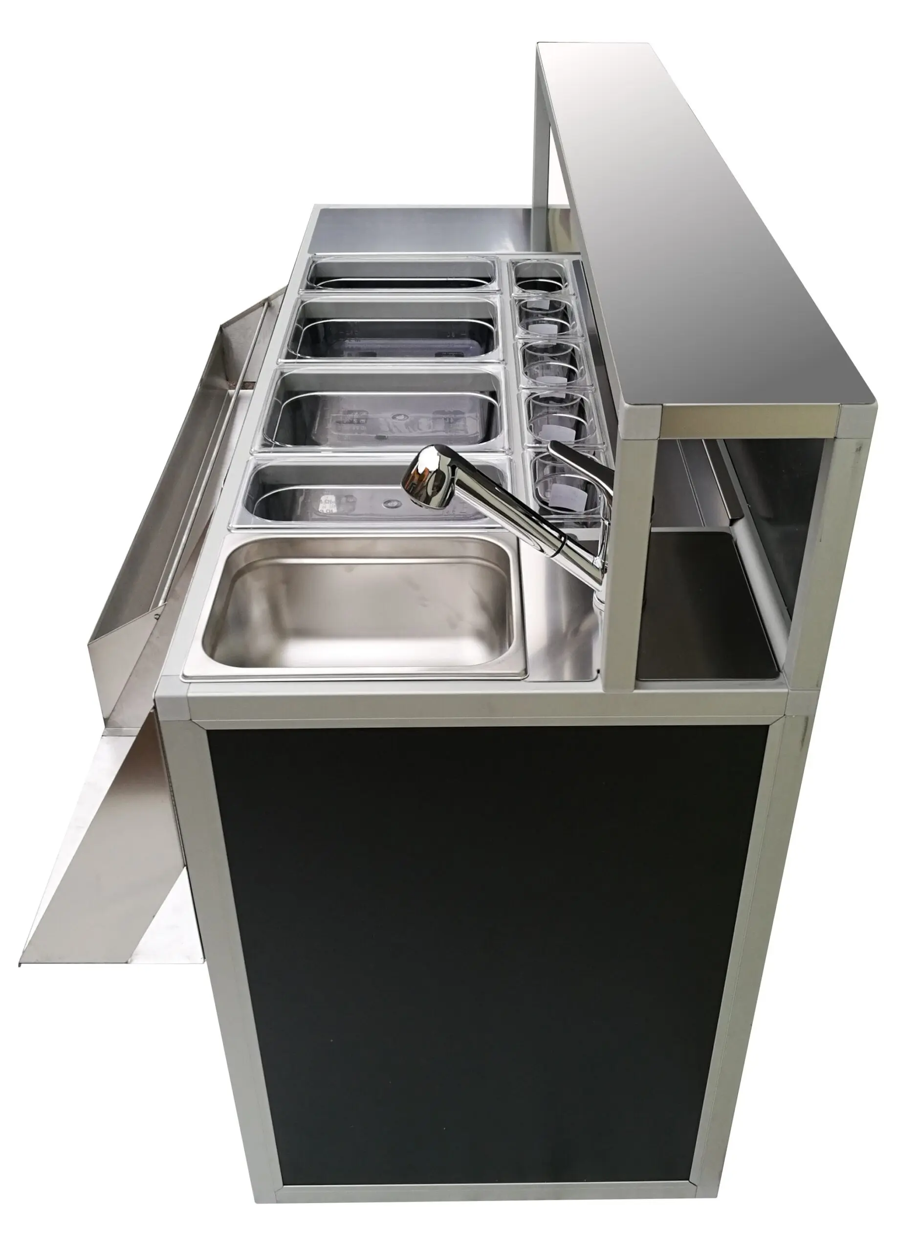 Mobile Bar Station with Sink Professional, 150cm - Image 9