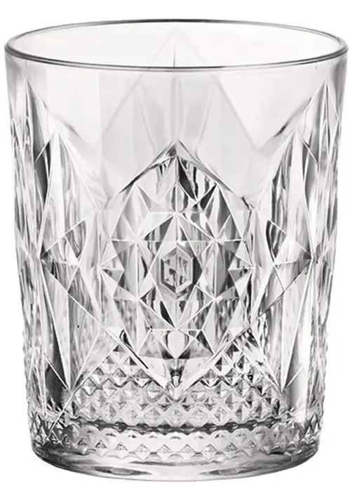 Old Fashioned Glass Stone 400ml, Early 1900s Cut Pattern (Pack of 6)