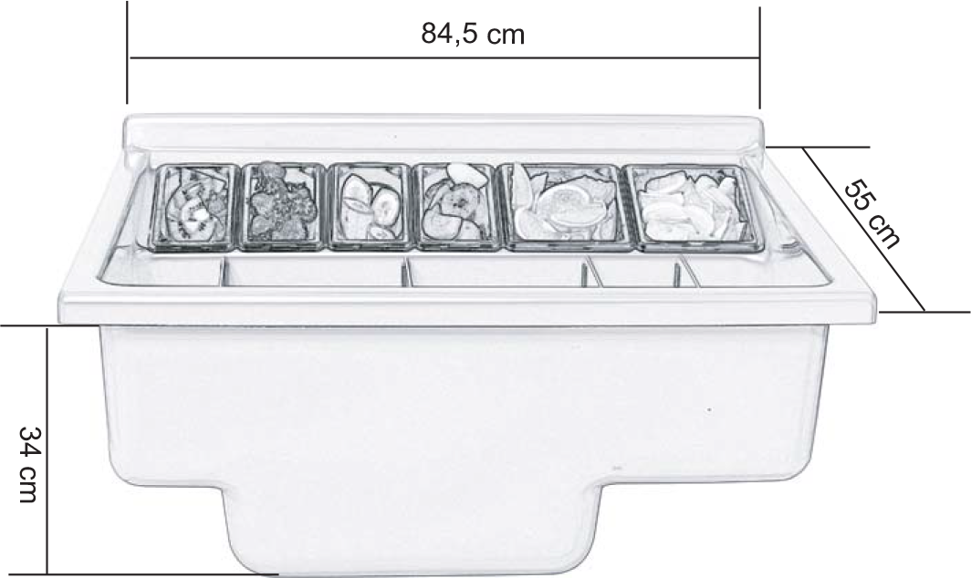 Mobile Bar 175cm, ABS and Polycarbonate, Three Drains - Image 6