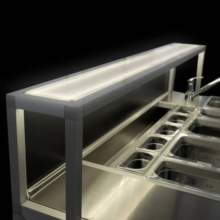 Illuminated Bar Top, Opal Polycarbonate, 3000K LED