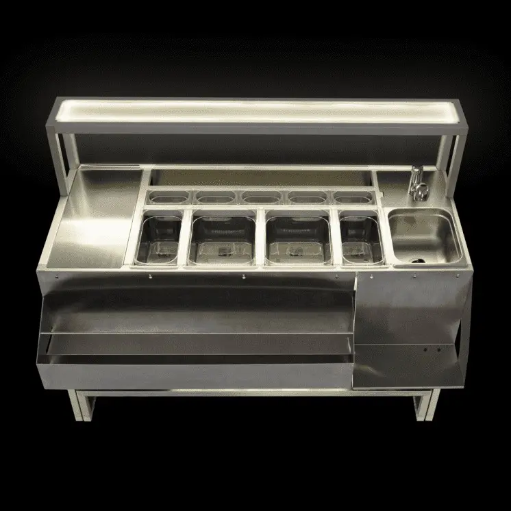 Illuminated Bar Top, Opal Polycarbonate, 3000K LED - Image 2