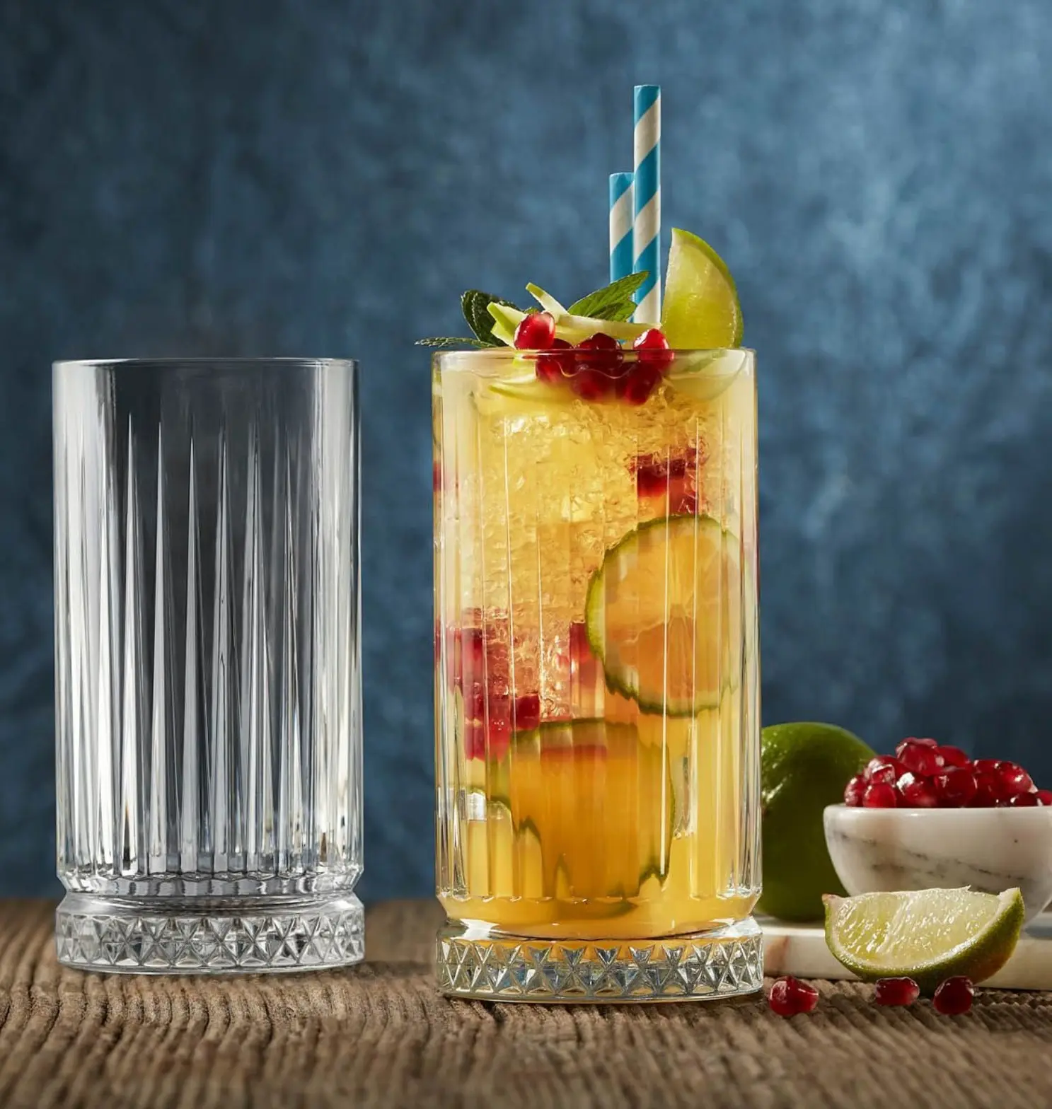 Highball Glass Elysia 440ml, Fluted, 150mm (Pack of 4)