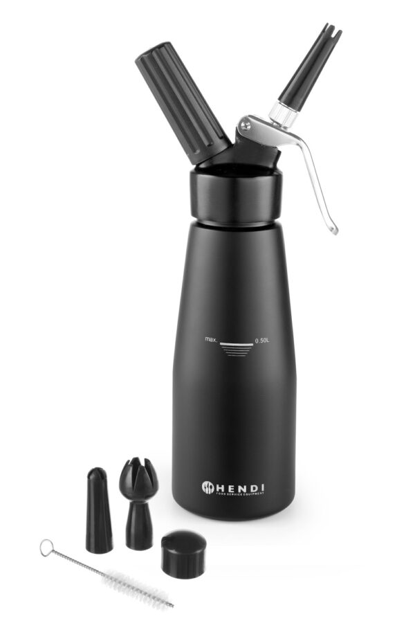 Cream Whipper 500ml, Black Aluminium, Fixed Valve