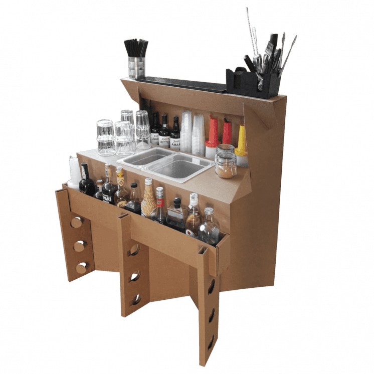 Portable Bar Station Easy 100cm, Cardboard, Ice Wells Included - Image 17