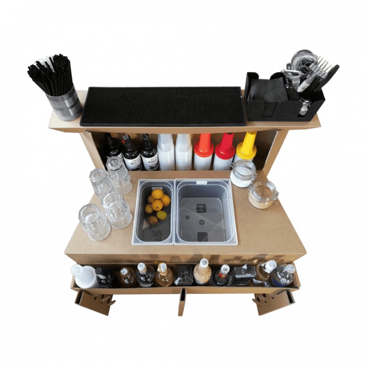 Portable Bar Station Easy 100cm, Cardboard, Ice Wells Included - Image 18