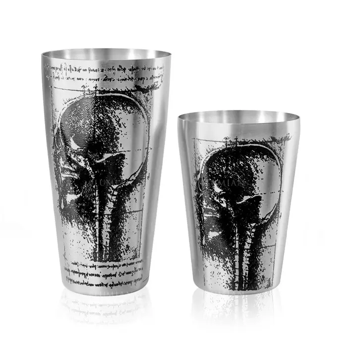Boston Shaker Leonardo Yokai 28oz and 18oz, Hand Engraved Steel - Image 2