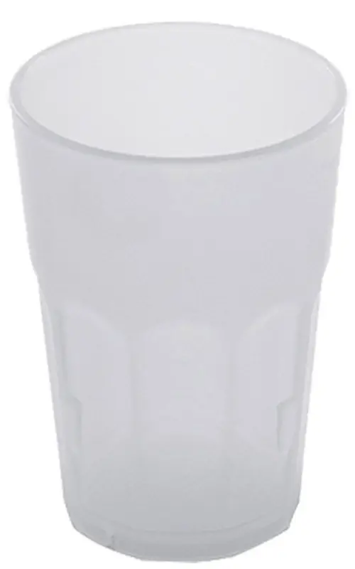 Plastic Tumbler Rock Juice 350ml, Milk White Polypropylene