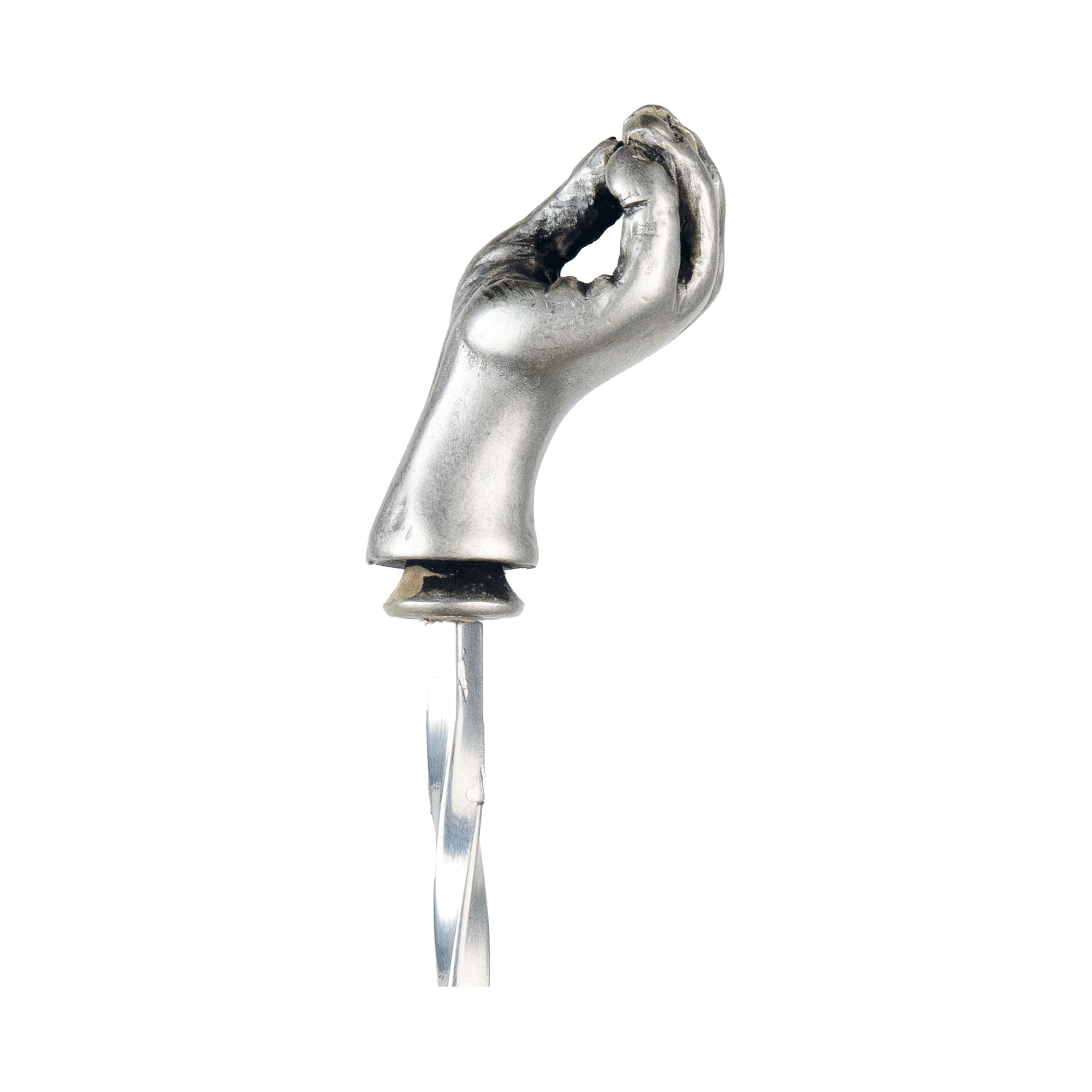 hand bar spoon by The Bars, 45cm, cast five-finger hand on top of a twisted stainless steel stem