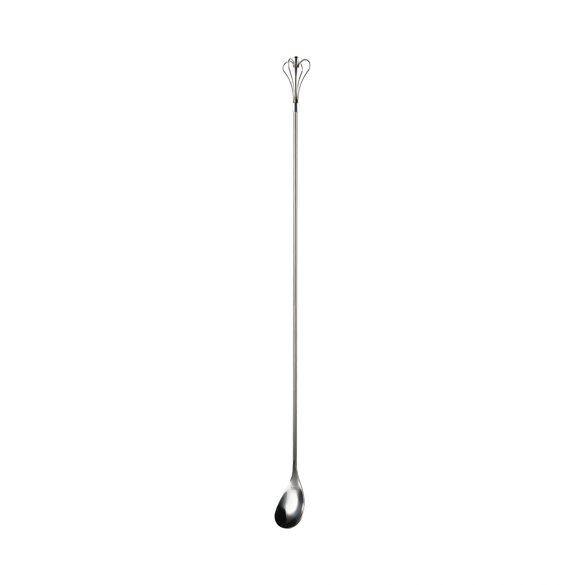 smooth swizzle bar spoon: The Bars spoon with a four-loop swizzle crown and a 45cm round smooth stem