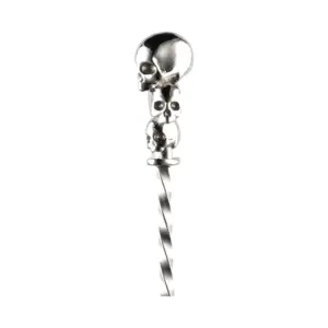 skull bar spoon by The Bars, 40cm, three cast skulls on top of a twisted stainless steel stem