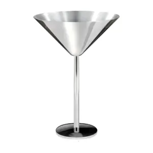 martini glass Bond by Lumian, 200ml stainless steel with silver finish, cone bowl, straight stem and flat foot