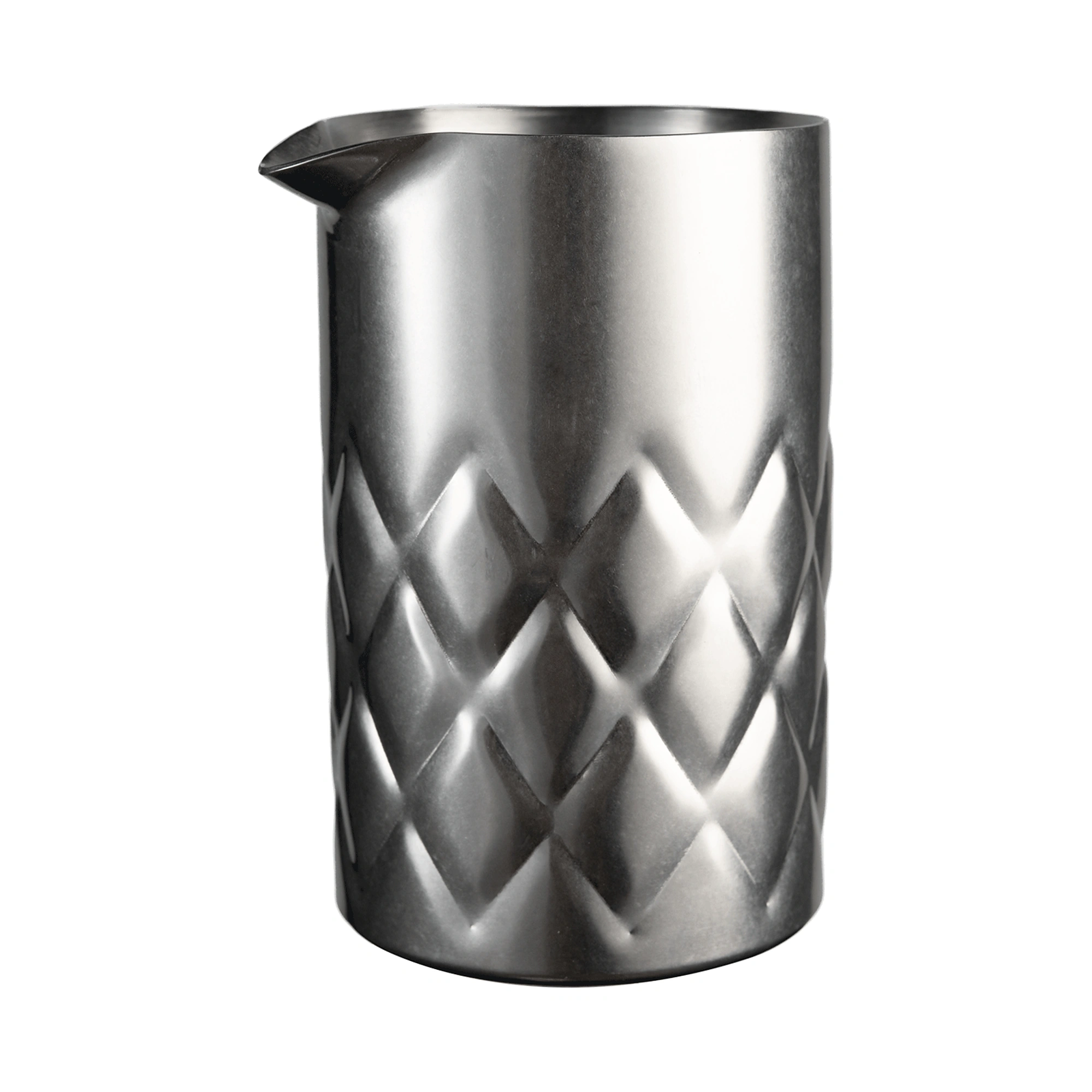 mixing tin: The Bars stirring vessel in double-walled satin steel with diamond cut and pouring lip