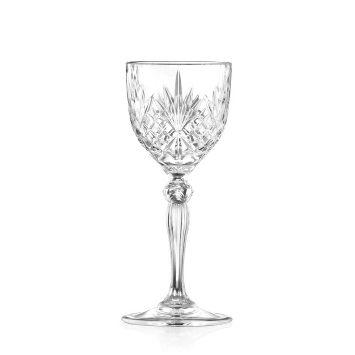 Melodia 140ml: RCR Melodia Nick & Nora glass with cut tulip bowl and a knop on the stem