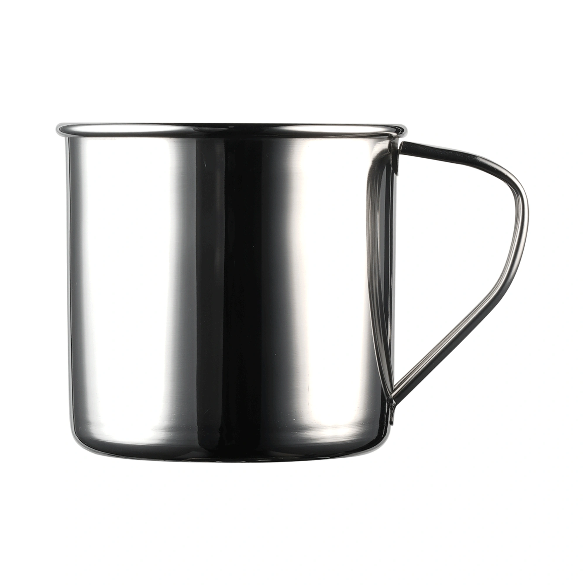 moscow mule mug: The Bars 350ml mug in mirror-polished stainless steel with loop handle
