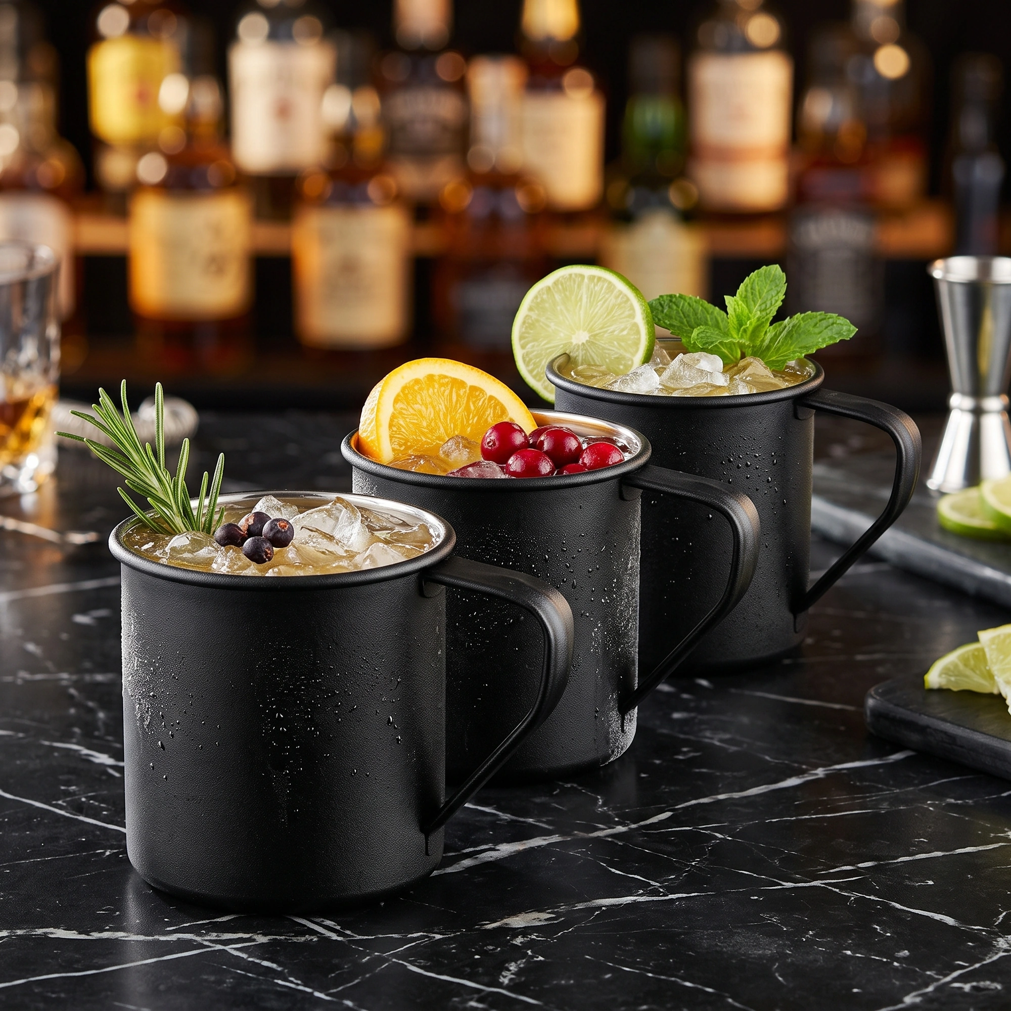 Enamel Mug Black 450ml, Enamelled Steel (Pack of 3)