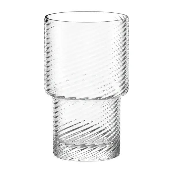 Art Deco tumbler Berlin Universal by Stölzle Lausitz, 315ml, with a wave relief on the wall
