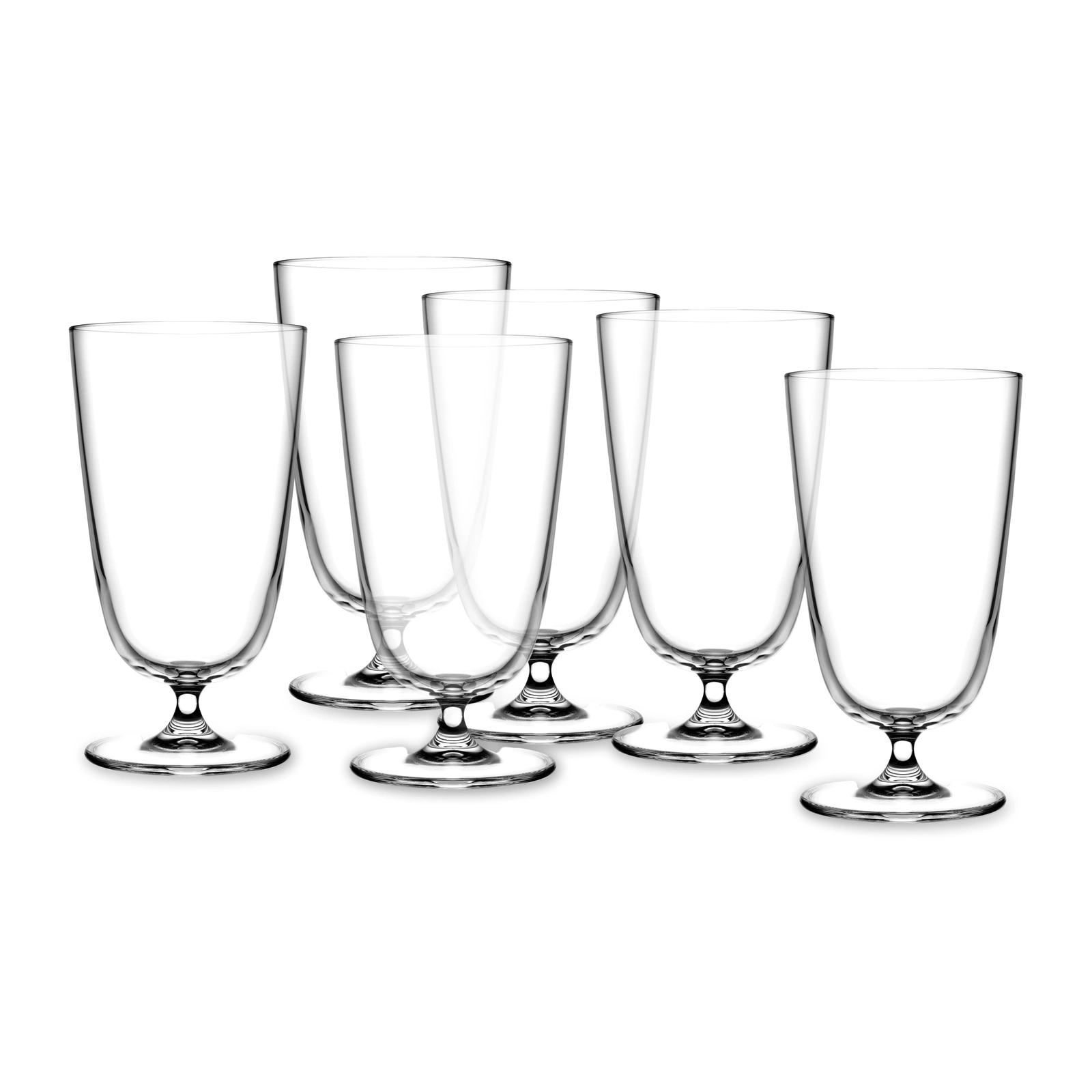 Pack of 6 Bargiani 370ml footed highball glasses by NUDE
