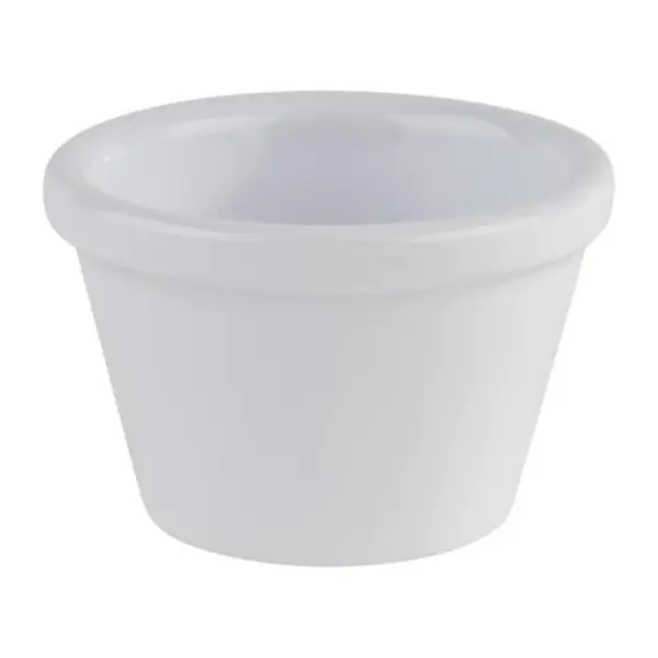 Olive bowls: APS Friendly conical bowl in white recycled PET, 6cm diameter, 4cm high, 50ml