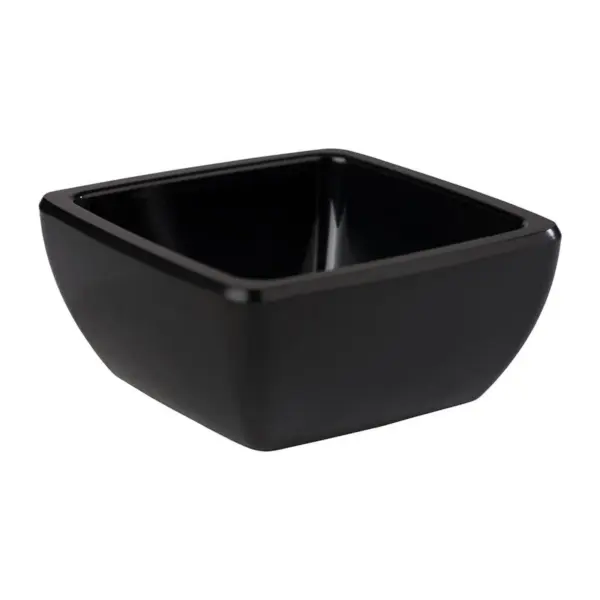 Condiment dishes: APS Friendly square dish in black recycled PET, 6.5 x 6.5cm, 3cm high, 50ml