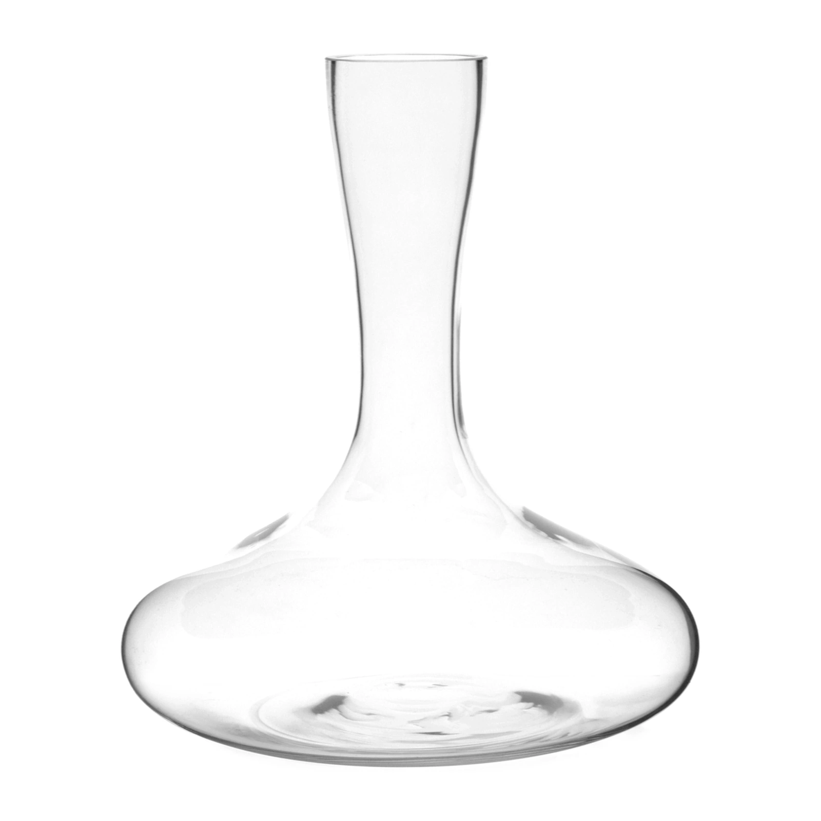 wine decanter: Luigi Bormioli in glass, classic shape with a 22cm base and a narrow neck, 750ml working capacity