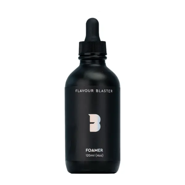 cocktail foamer Flavour Blaster: black 120ml bottle with dropper and FOAMER label