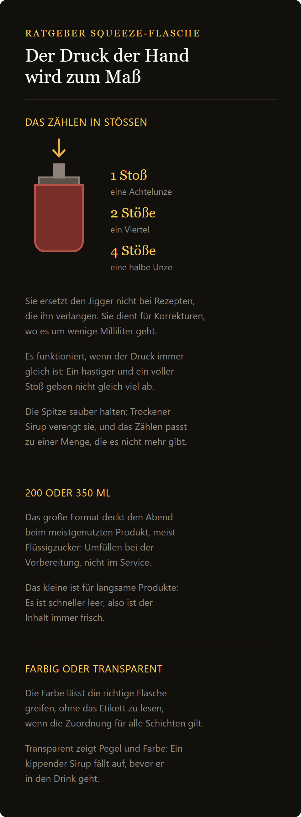 Quetschflasche 350 ml gelb: das Zählen der Drücke und die Wahl zwischen Format und Farbe
