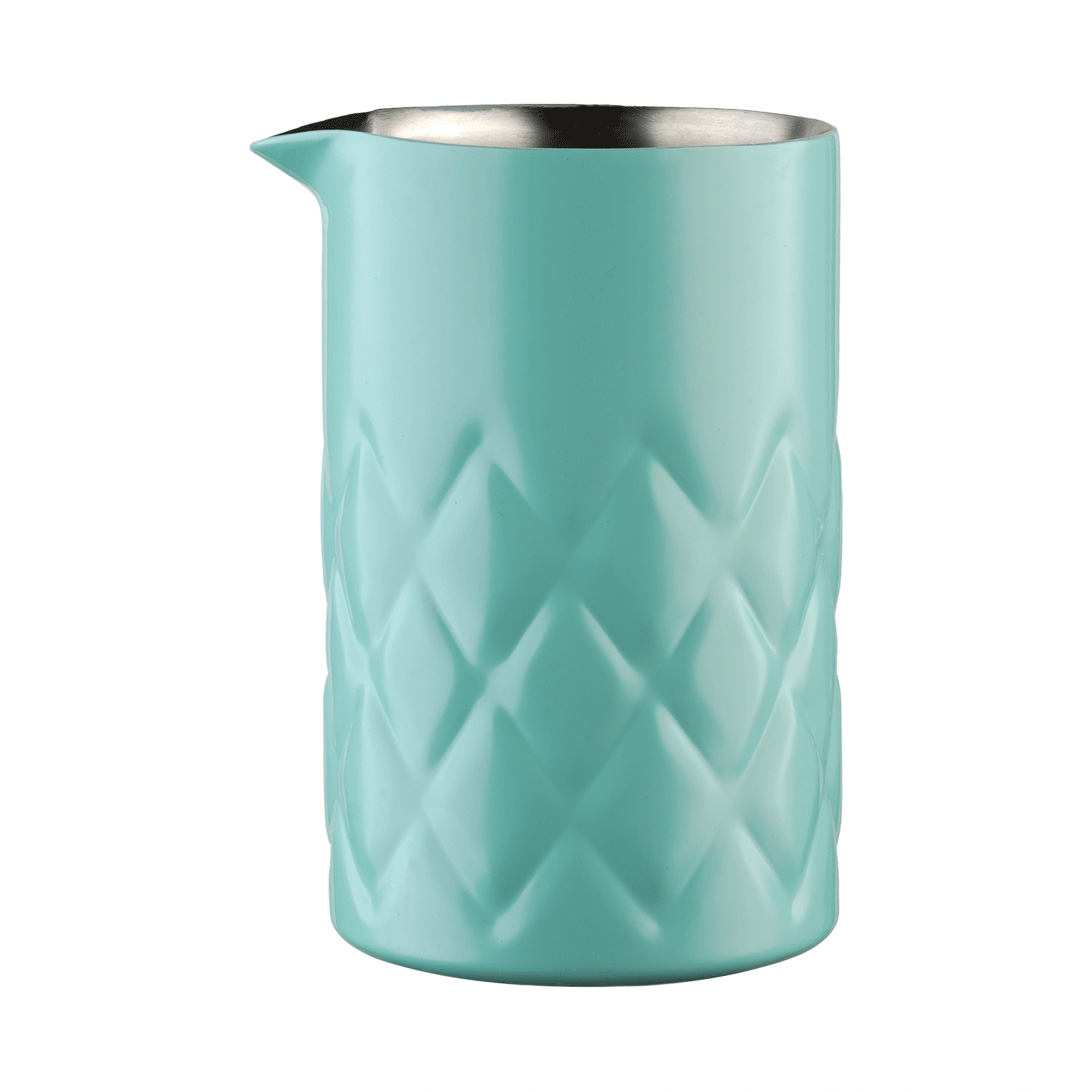 Mixing Tin Tiffany von The Bars, 60 cl, doppelwandig, in Tiffany-Grün mit Diamantschliff und Ausguss