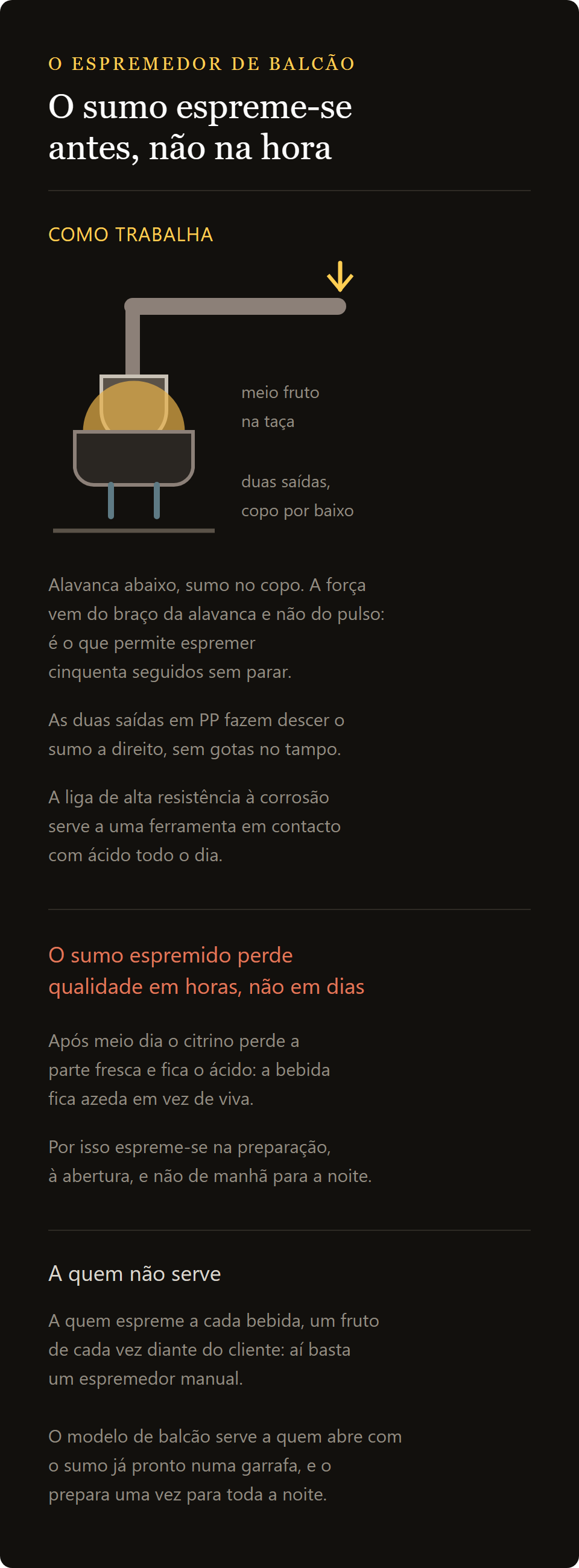 espremedor de citrinos vintage: o espremedor de alavanca de pousar e o momento certo para espremer