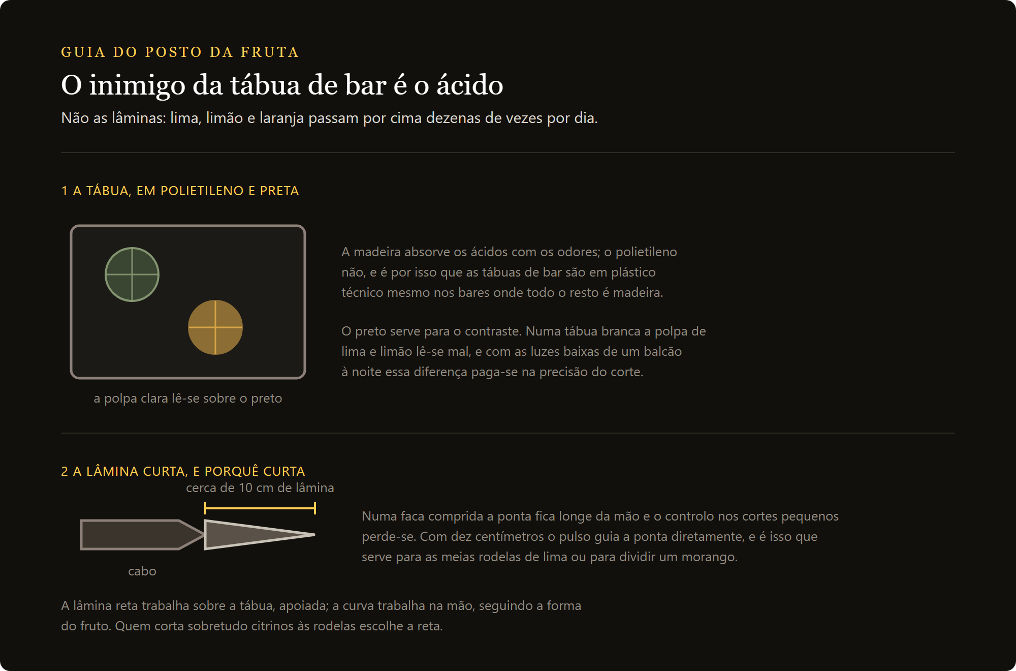 tábua de corte preta: a tábua em polietileno preto e a lâmina curta da faca de descascar