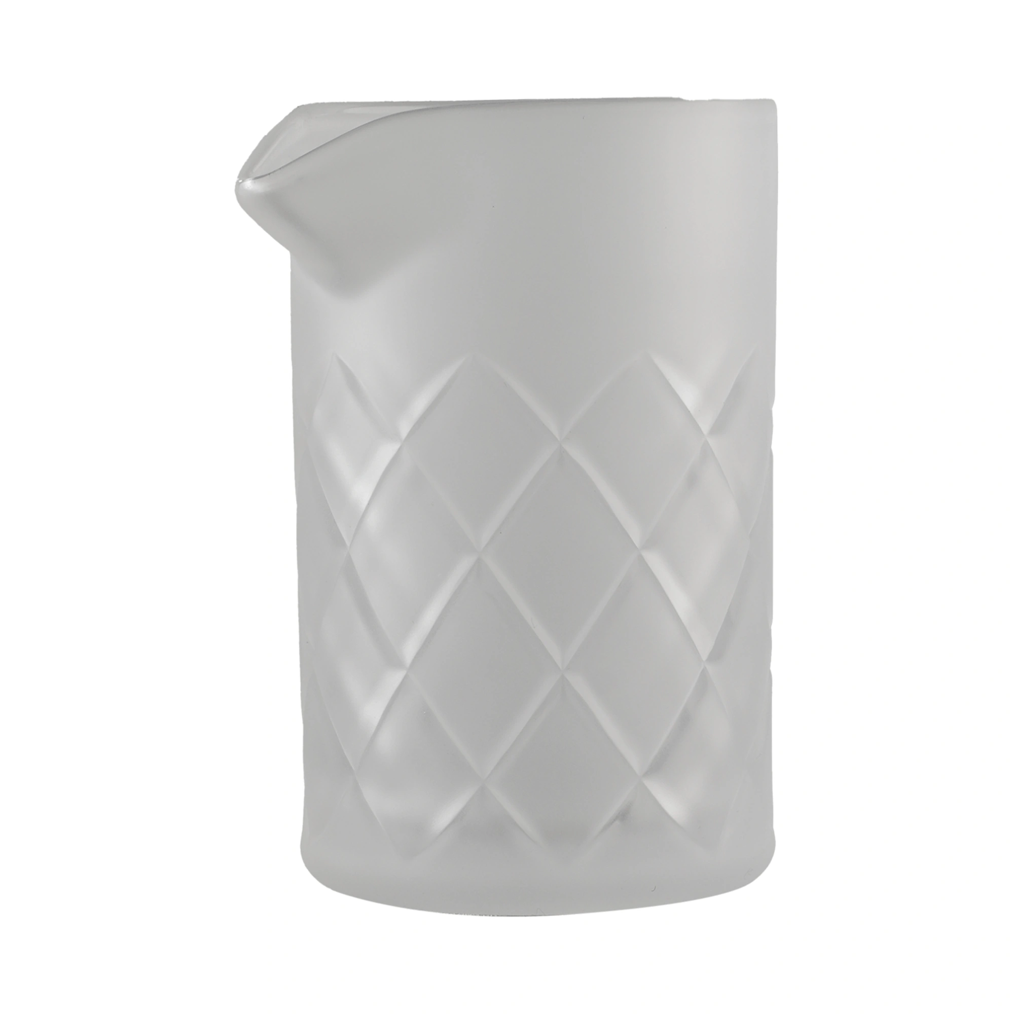 copo misturador yarai: copo de mexer The Bars em vidro jateado com talhe em losangos e bico, de 50 cl
